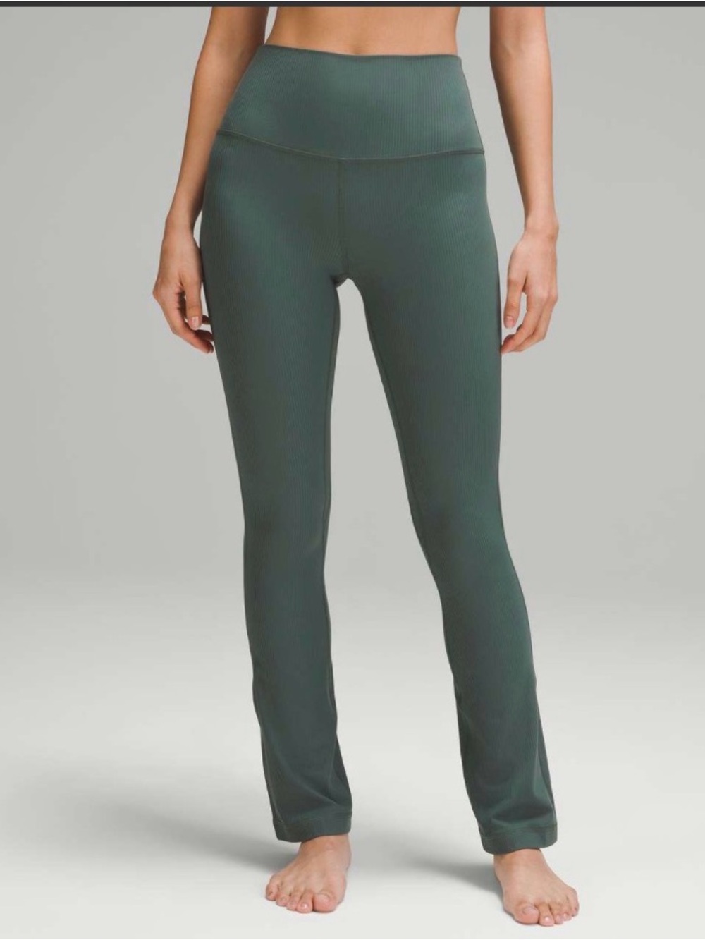 #117 Lululemon Align Ribbed Mini-Flared Pants Dark Forest Size 4 Extra Short